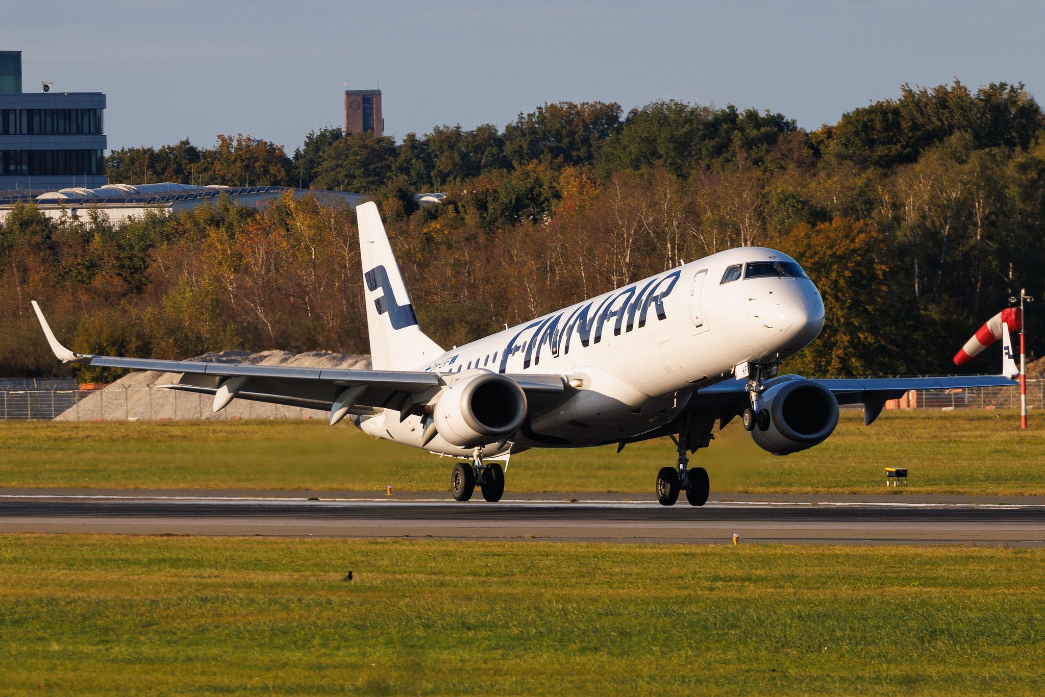 Hamburg Airport: Finnair (AY / FIN) | Operator: NORRA | Embraer E190LR E190 | OH-LKF | MSN 19000066