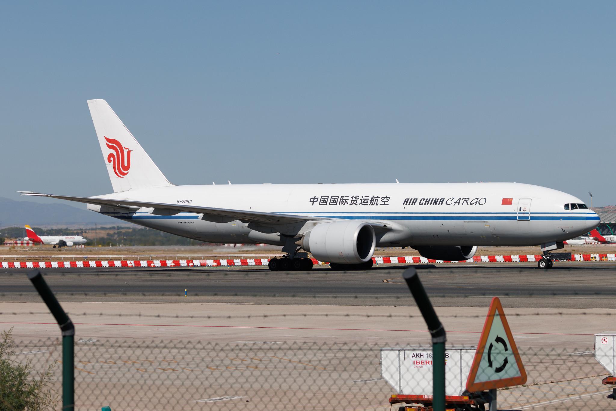 Madrid Barajas Airport: Air China Cargo (/ CAO) | Boeing 777-FFT B77L | B-2092 | MSN 44683