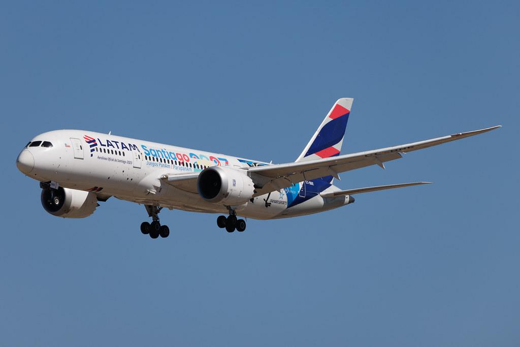 Madrid Barajas Airport: LATAM Airlines (LA / LAN) | Livery: Juegos Santiago 2023 Livery | Boeing 787-8 Dreamliner B788 | CC-BBE | MSN 38473