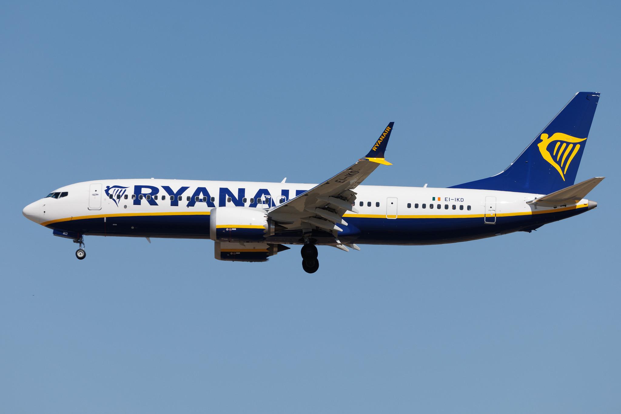 Madrid Barajas Airport: Ryanair (FR / RYR) | Boeing 737 MAX 8-200 B38M | EI-IKD | MSN 67109