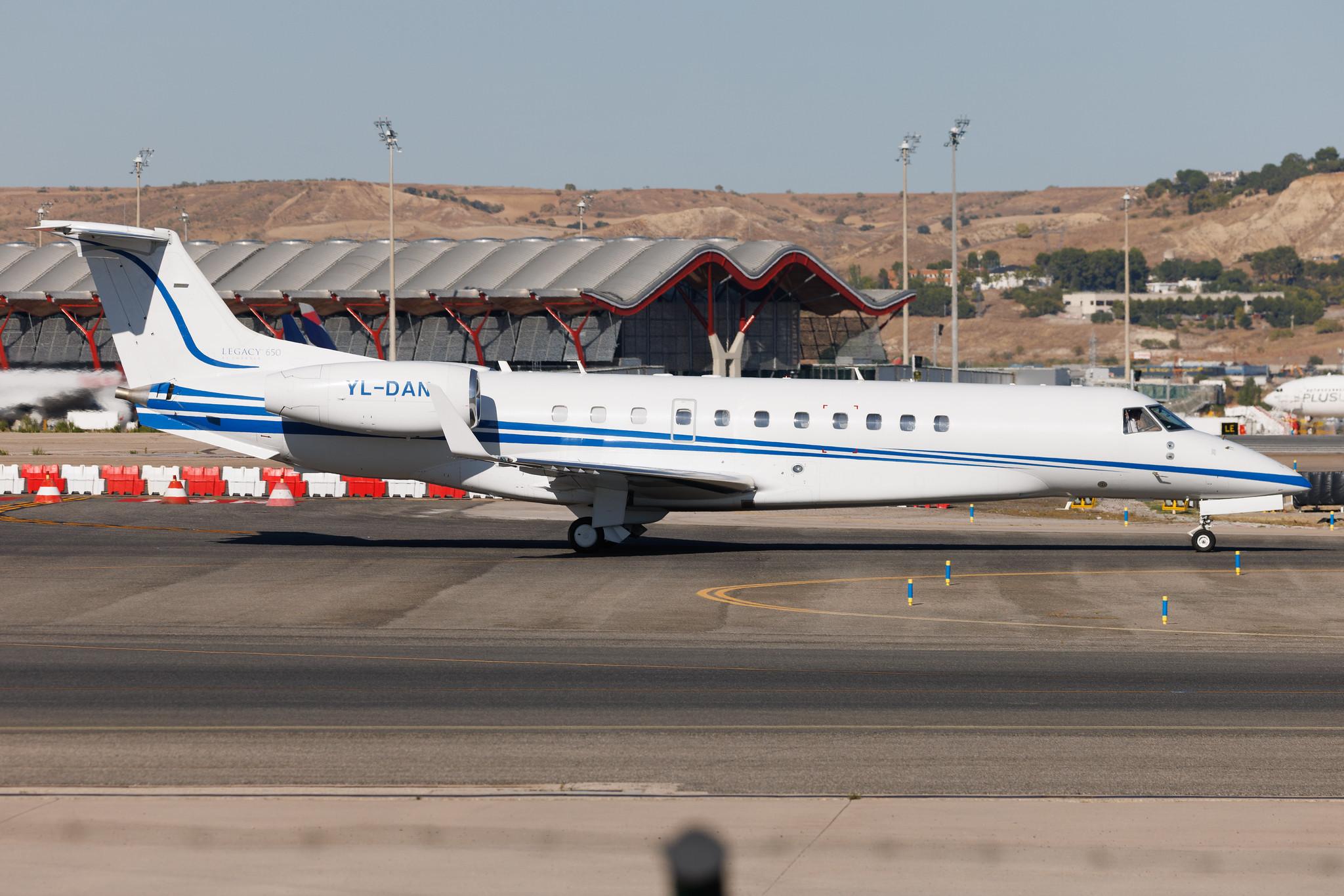 Madrid Barajas Airport: Union Aviation (/ UAG) | Embraer Legacy 650 E35L | YL-DAN | MSN 14501183
