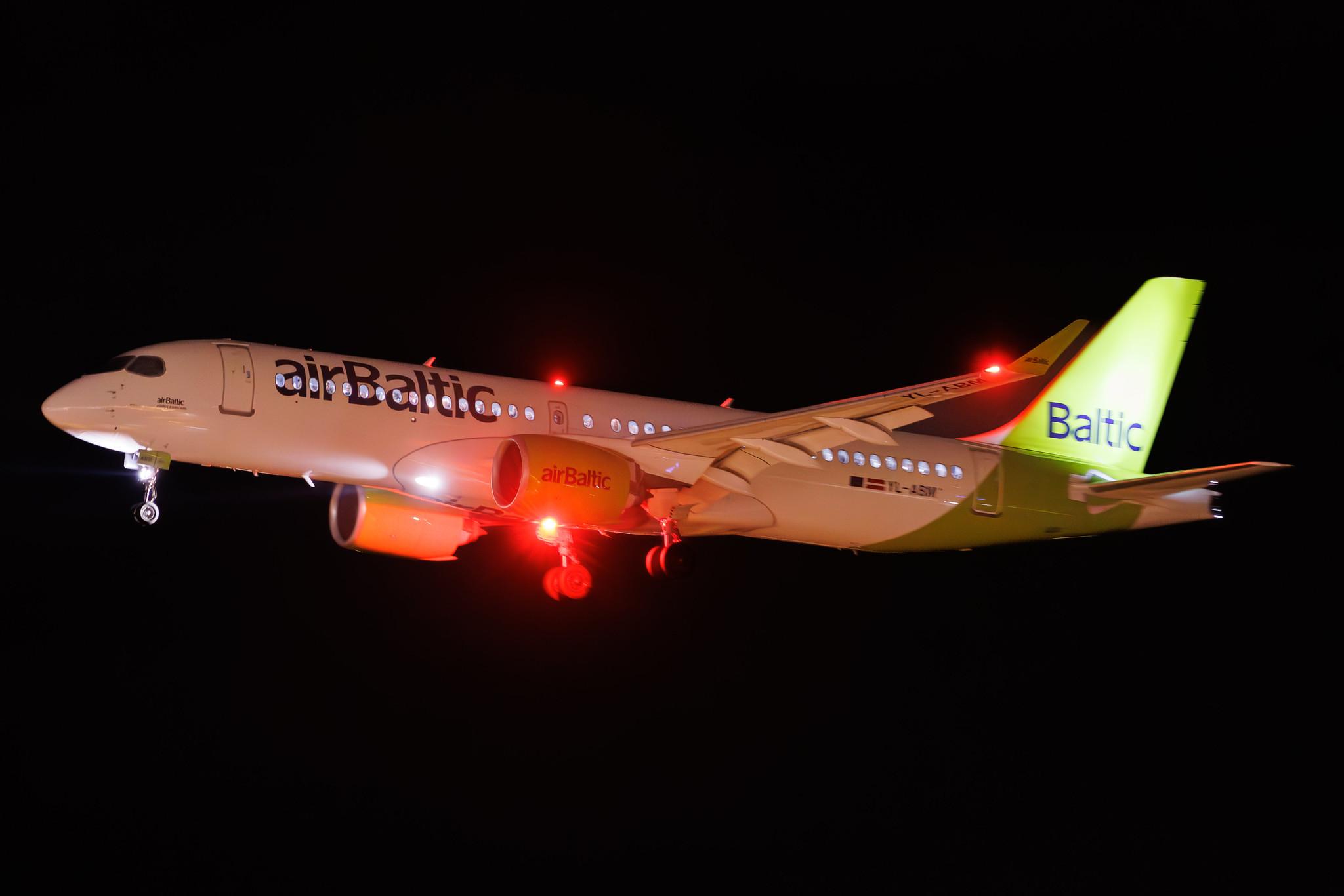 Hamburg Airport: Air Baltic (BT / BTI) | Airbus A220-300 BCS3 | YL-ABM | MSN 55191
