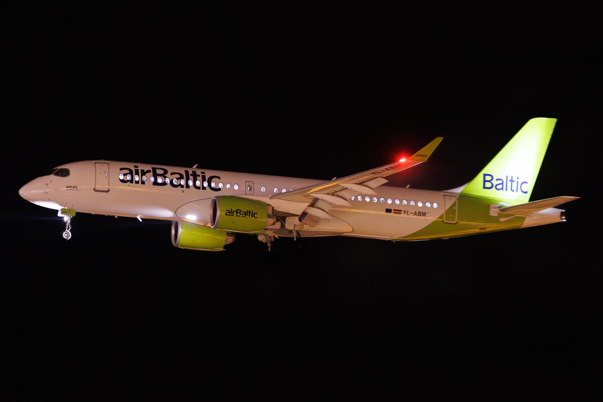 Hamburg Airport: Air Baltic (BT / BTI) | Airbus A220-300 BCS3 | YL-ABM | MSN 55191
