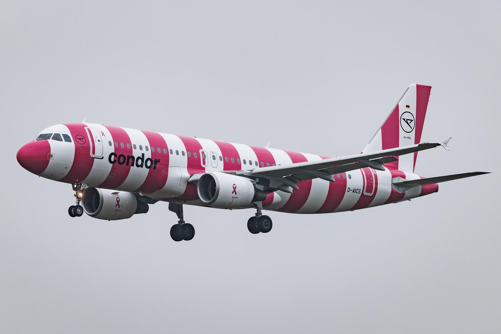 Hamburg Airport: Condor (DE / CFG) | Livery: Breast Cancer Awareness Livery | Airbus A320-214 A320 | D-AICS | MSN 4478