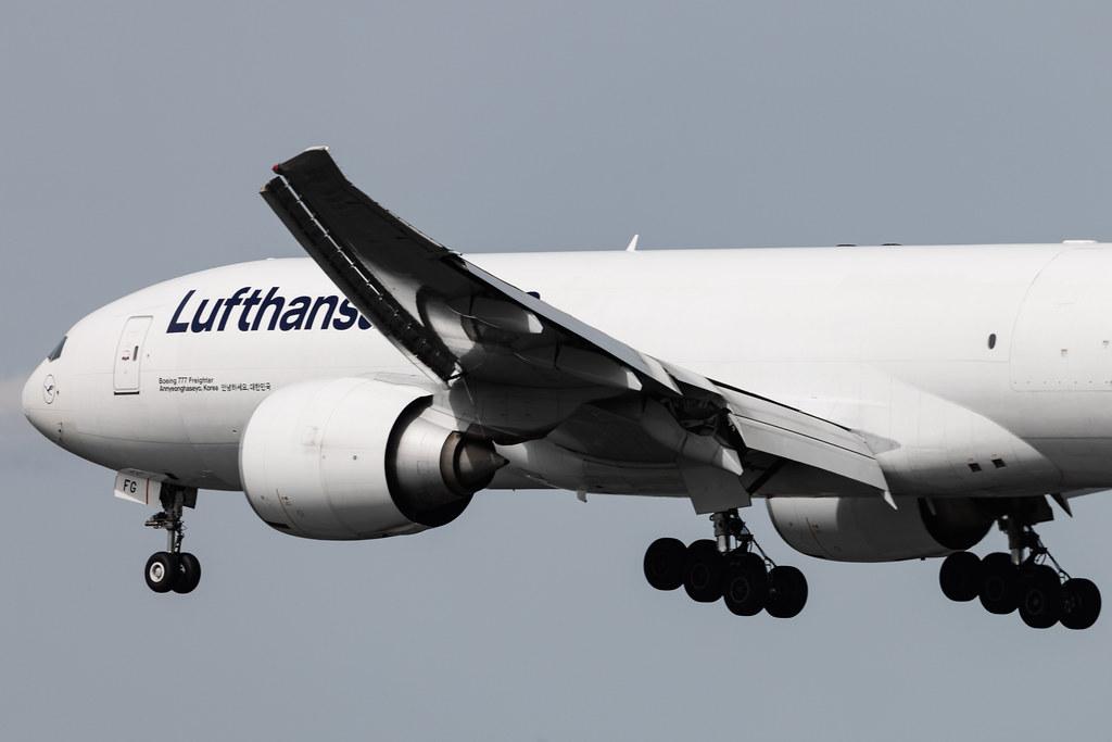Frankfurt Airport: Lufthansa Cargo (/ GEC) | Livery: Flying 100% CO? neutral Livery | Boeing 777-F B77L | D-ALFG | MSN 66090