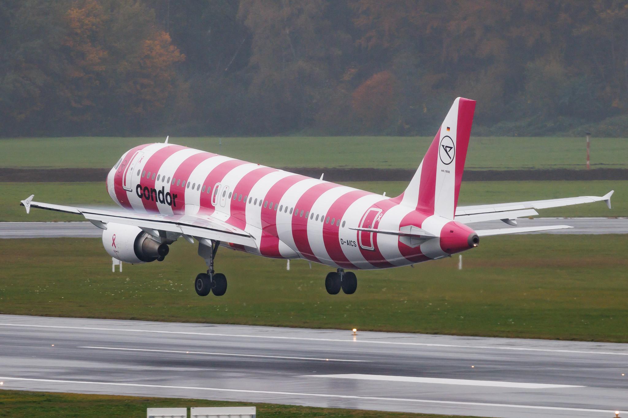 Hamburg Airport: Condor (DE / CFG) | Livery: Breast Cancer Awareness Livery | Airbus A320-214 A320 | D-AICS | MSN 4478