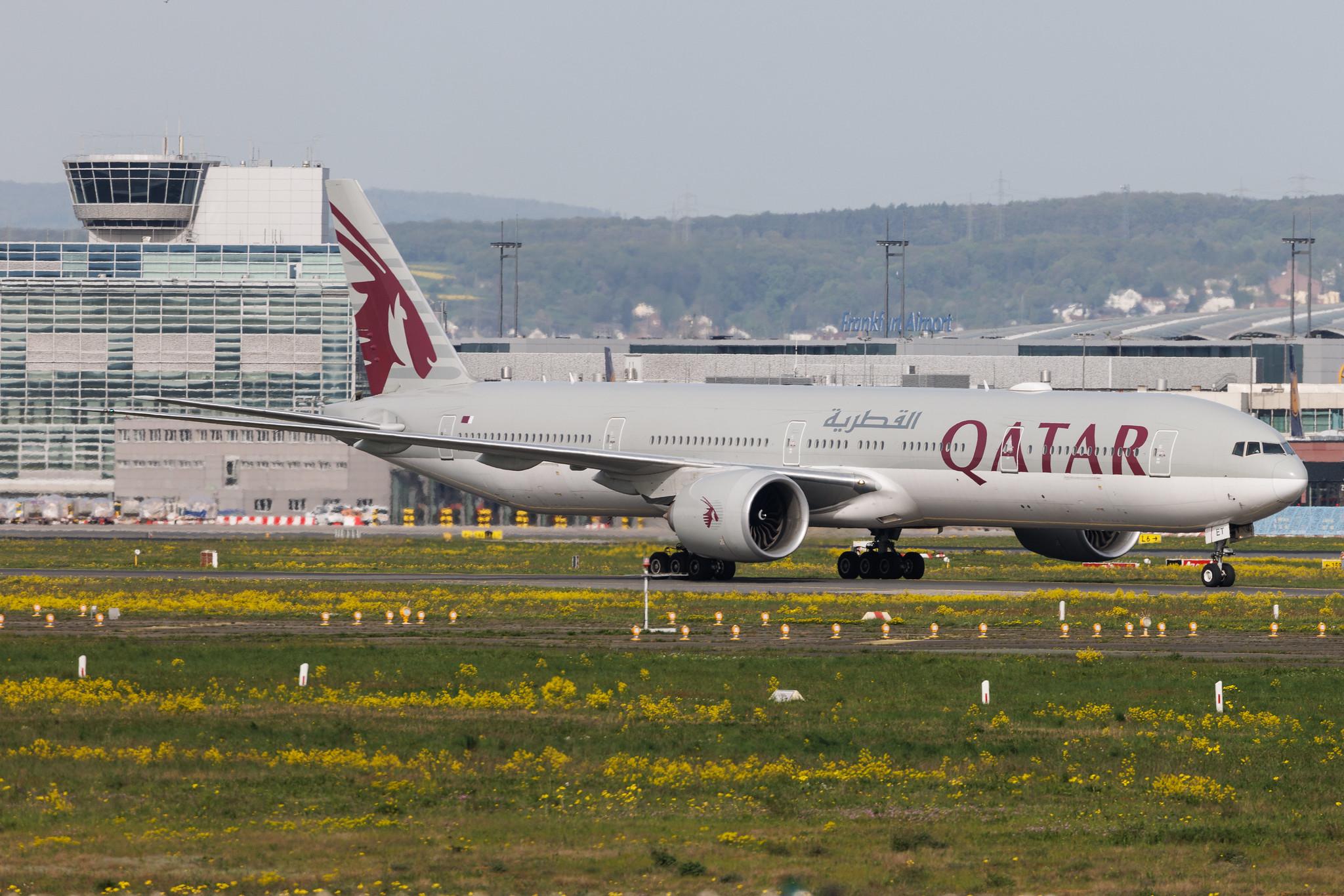 Frankfurt Airport: Qatar Airways (QR / QTR) | Boeing 777-3DZ(ER) B77W | A7-BET | MSN 64087