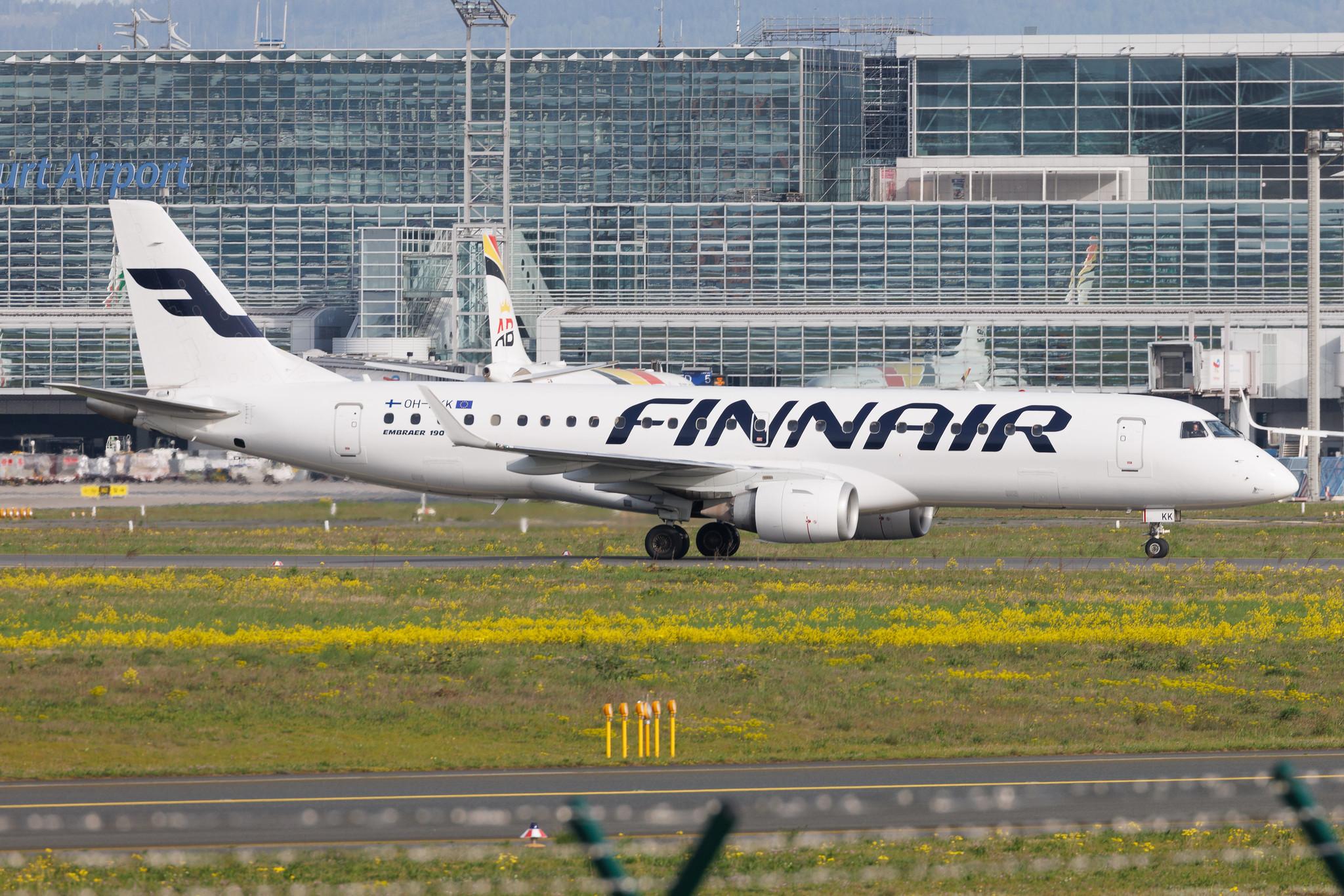 Frankfurt Airport: Finnair (AY / FIN) | Operator: NORRA | Embraer E190LR E190 | OH-LKK | MSN 19000127