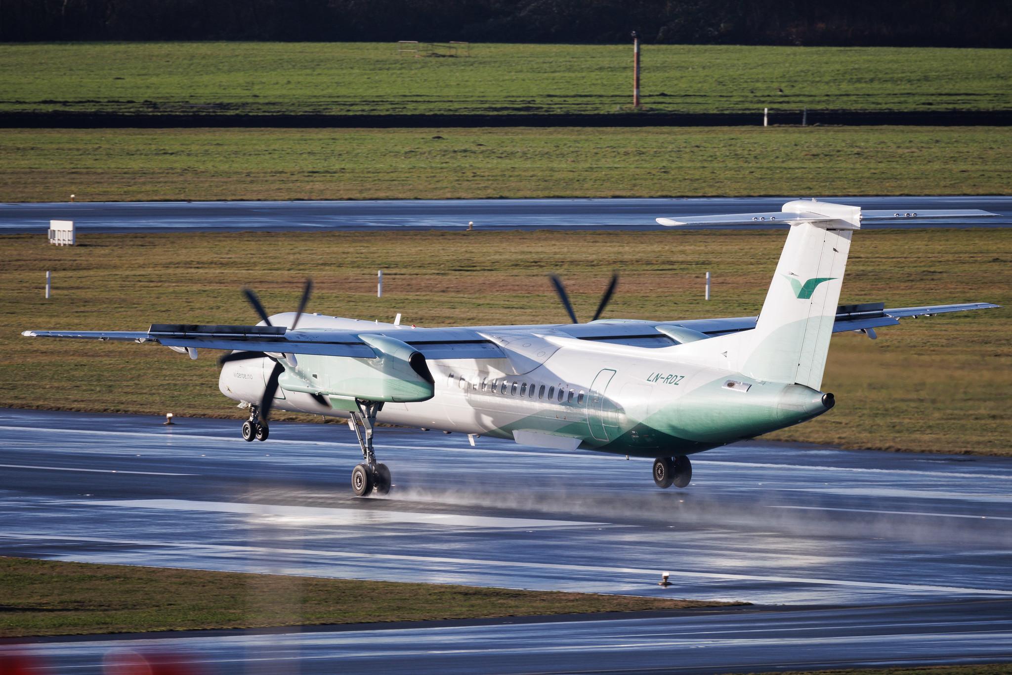 Hamburg Airport: Wideroe (WF / WIF) | De Havilland Canada Dash 8-400 DH8D | LN-RDZ | MSN 4063