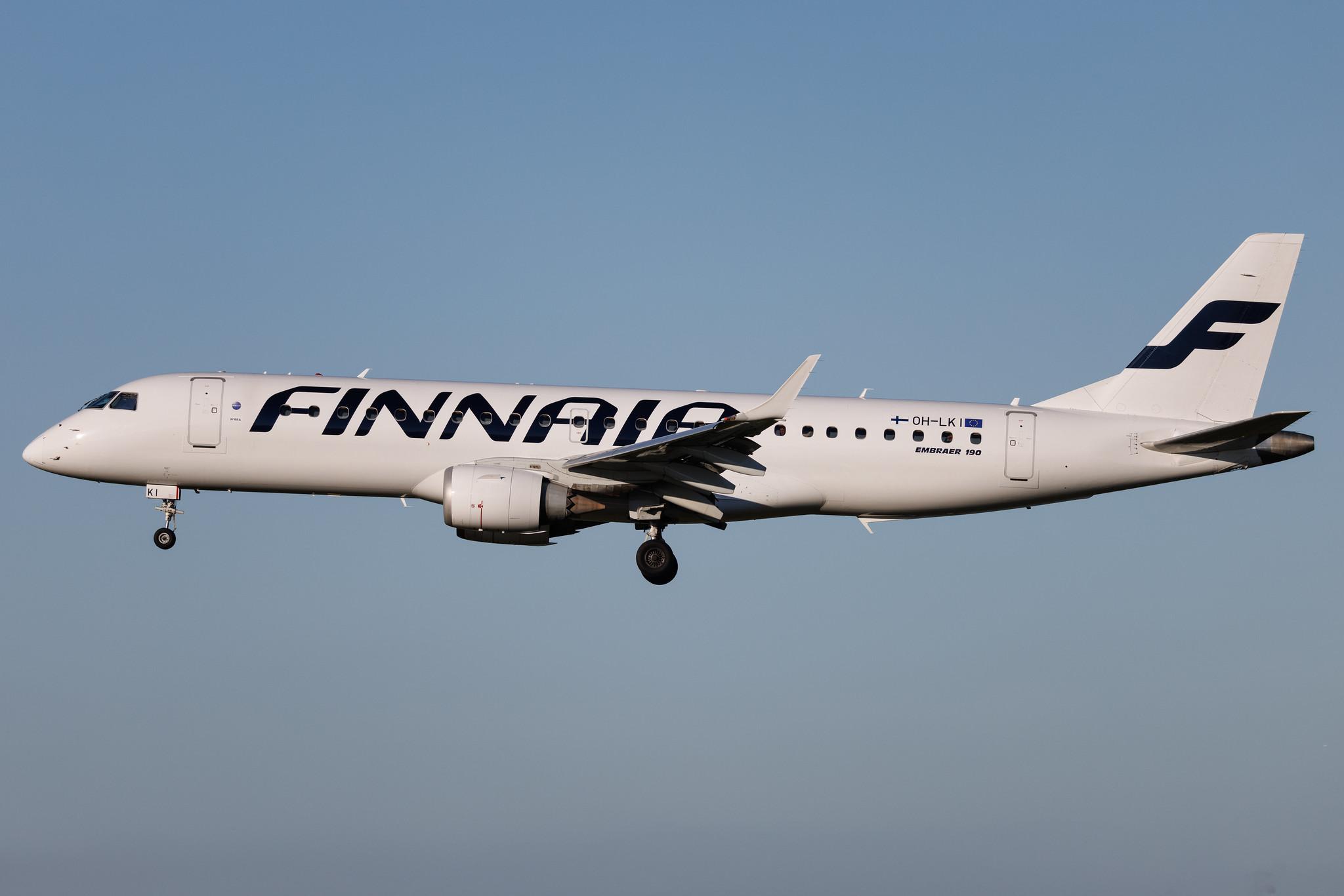 Hamburg Airport: Finnair (AY / FIN) | Operator: NORRA | Embraer E190LR E190 | OH-LKI | MSN 19000117
