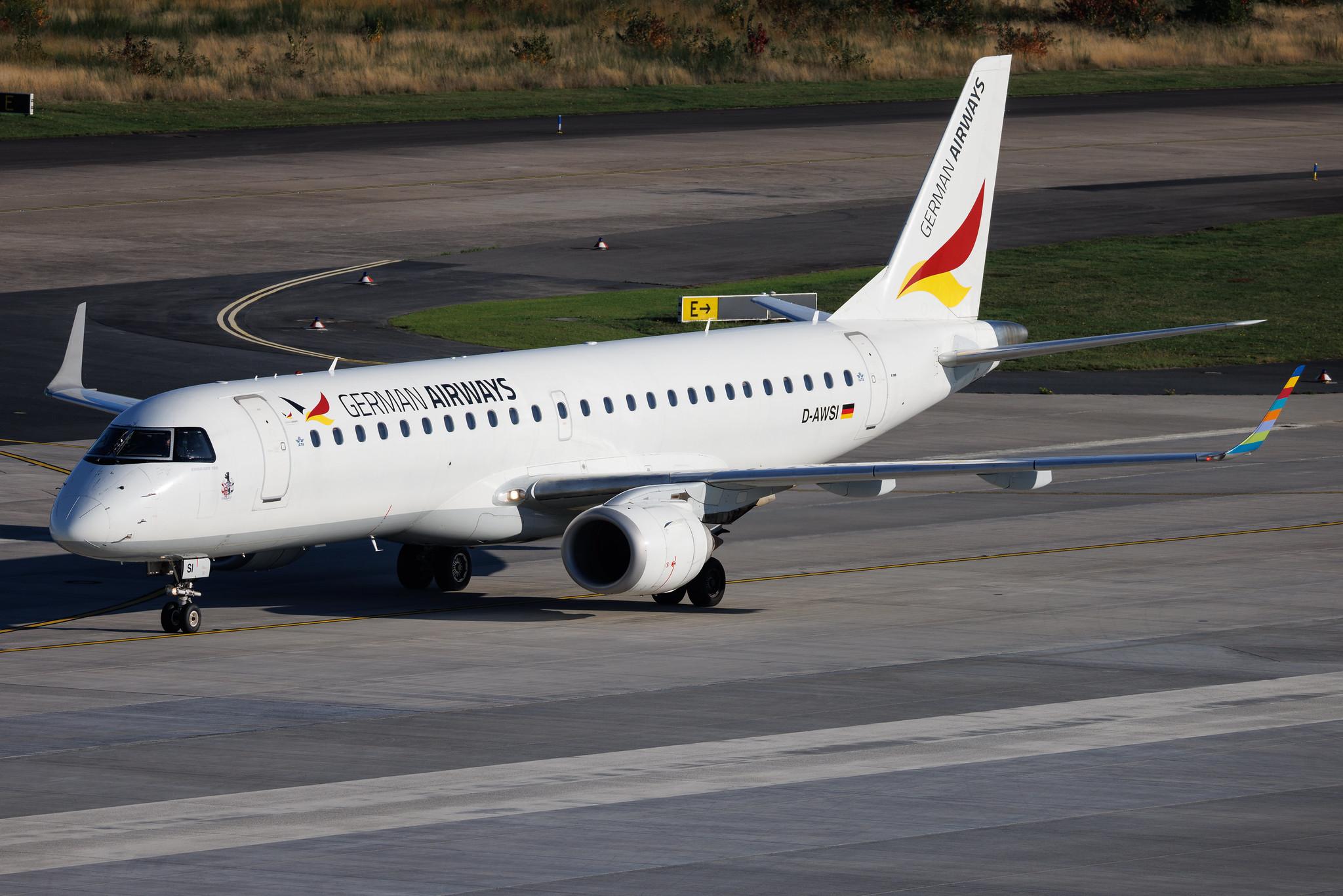Köln Bonn Airport: German Airways (ZQ / GER) | Embraer E190LR E190 | D-AWSI | MSN 19000074