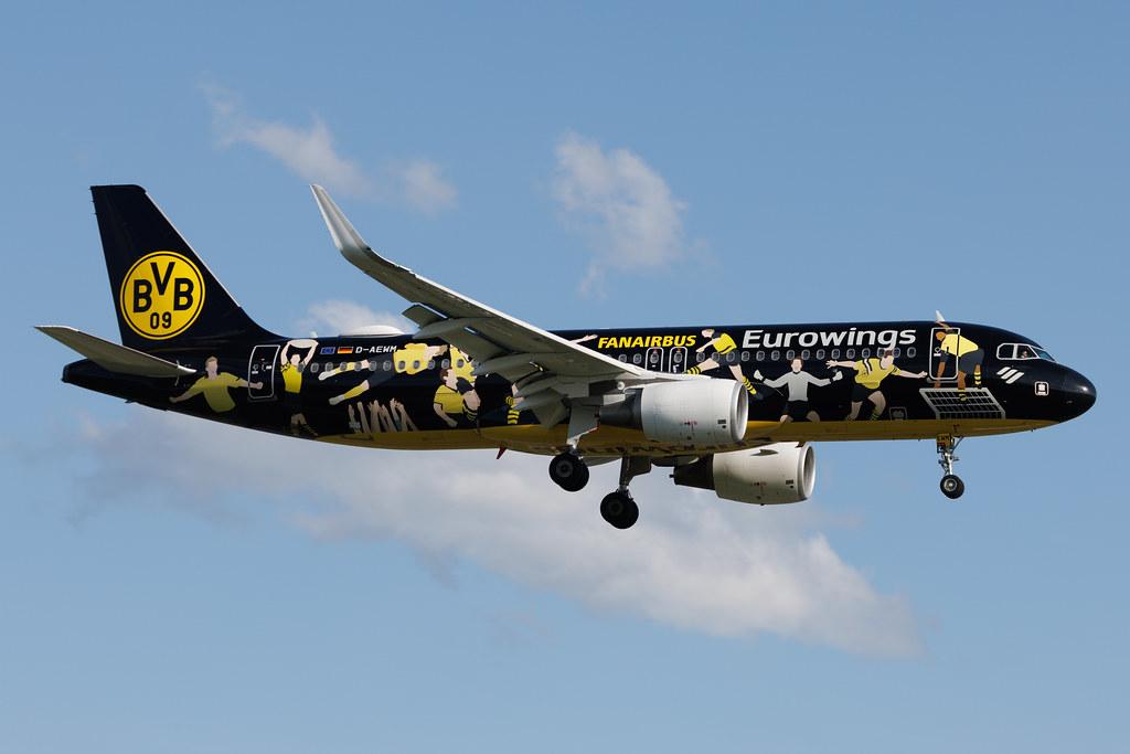 Hamburg Airport: Eurowings (EW / EWG) | Livery: BVB FanAirbus | Airbus A320-214 A320 | D-AEWM | MSN 7259