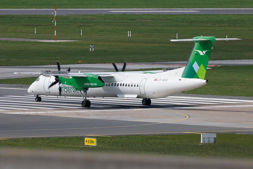 Hamburg Airport: Wideroe (WF / WIF) | De Havilland Canada Dash 8-400 DH8D | LN-WDG | MSN 4266