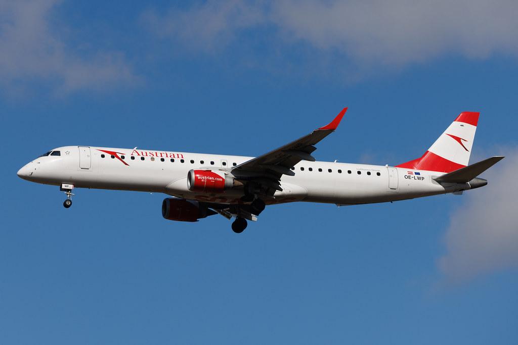 Vienna International Airport: Austrian Airlines (OS / AUA) | Embraer E195LR E195 | OE-LWP | MSN 19000558