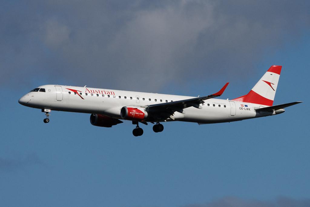 Vienna International Airport: Austrian Airlines (OS / AUA) | Embraer E195LR E195 | OE-LWK | MSN 19000523