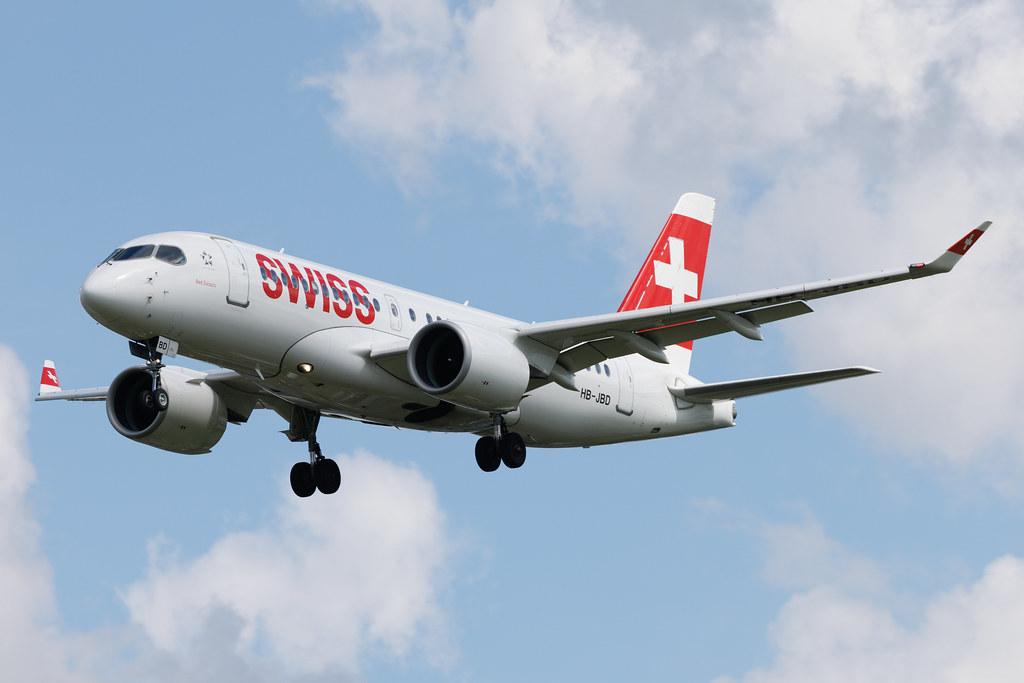 London Heathrow: Swiss (LX / SWR) | Airbus A220-100 BCS1 | HB-JBD | MSN 50013