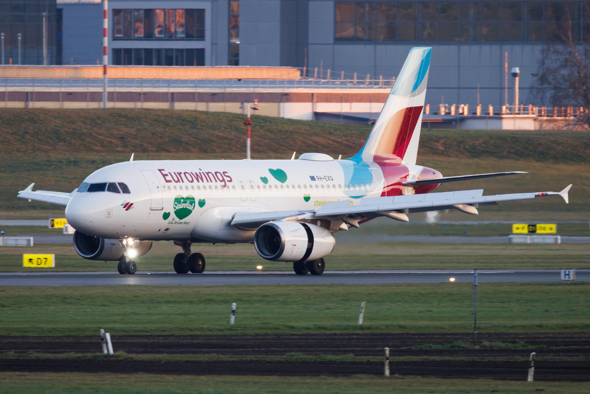 Hamburg Airport: Eurowings (EW / EWG) | Livery: Steiermark Sticker | Operator: Eurowings Europe | Airbus A319-132 A319 | 9H-EXQ | MSN 04256