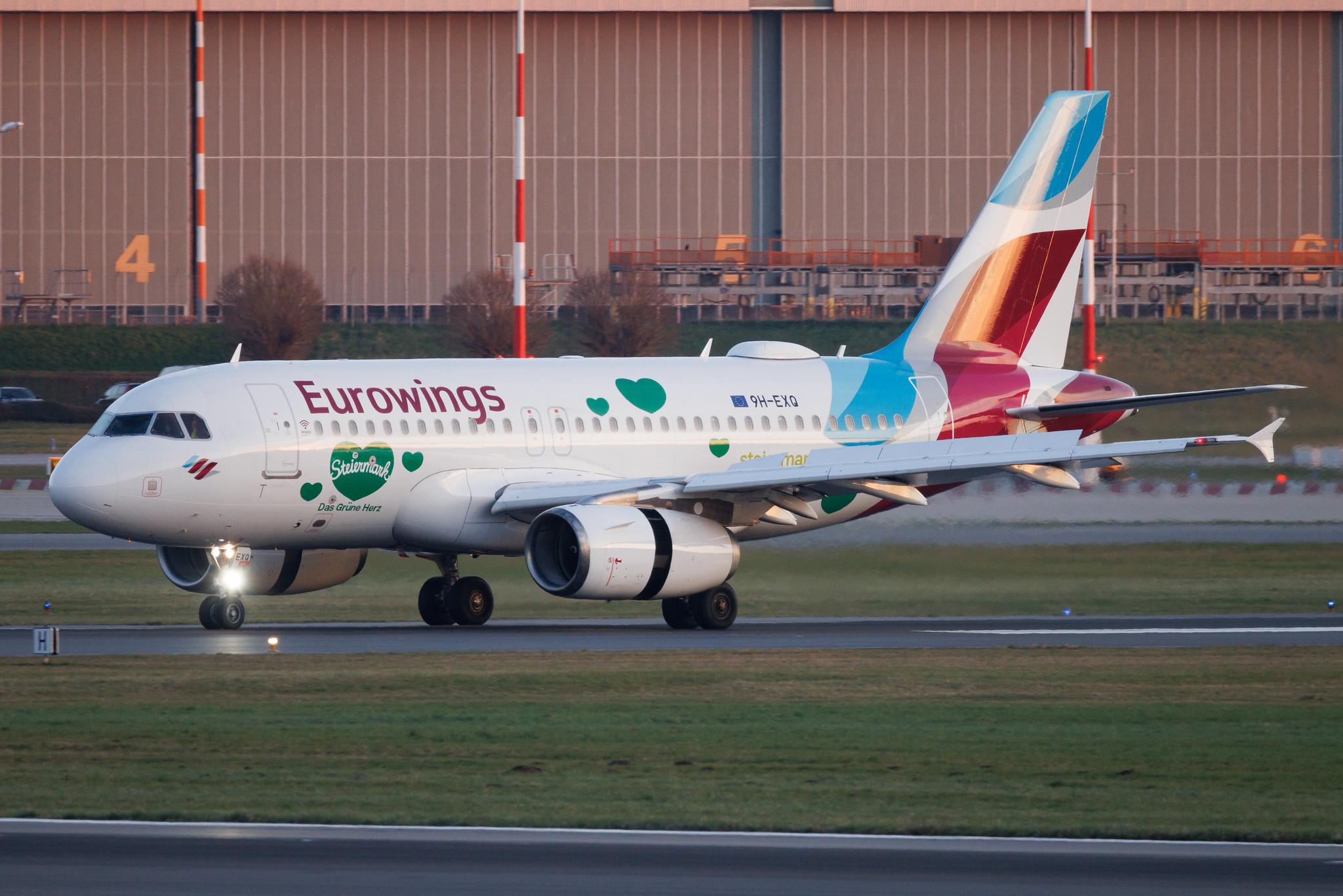 Hamburg Airport: Eurowings (EW / EWG) | Livery: Steiermark Sticker | Operator: Eurowings Europe | Airbus A319-132 A319 | 9H-EXQ | MSN 04256