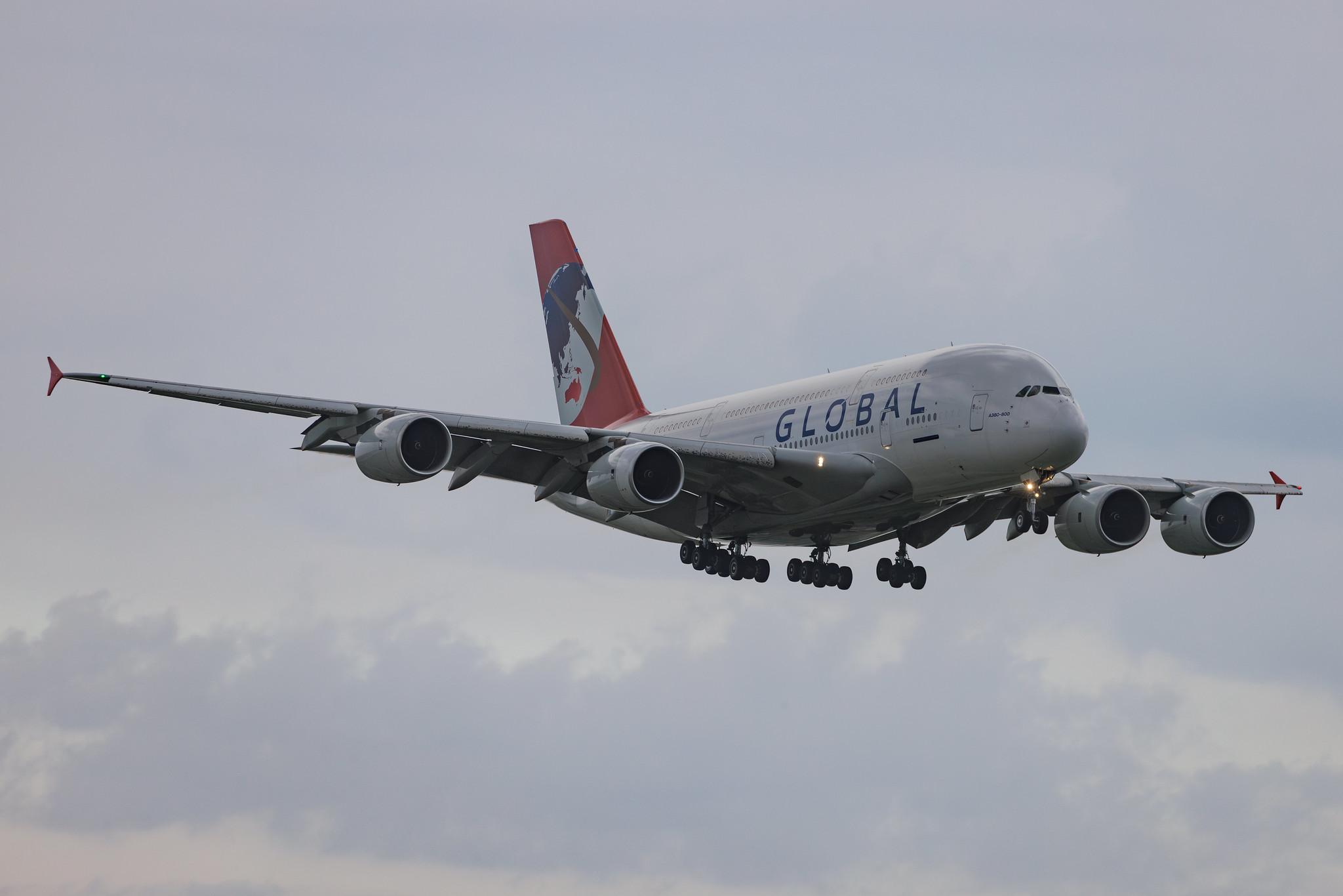 Flughafen Berlin Brandenburg: Global Airlines  | Operator: Hi Fly Malta | Airbus A380-841 A388 | 9H-GLOBL | MSN 120