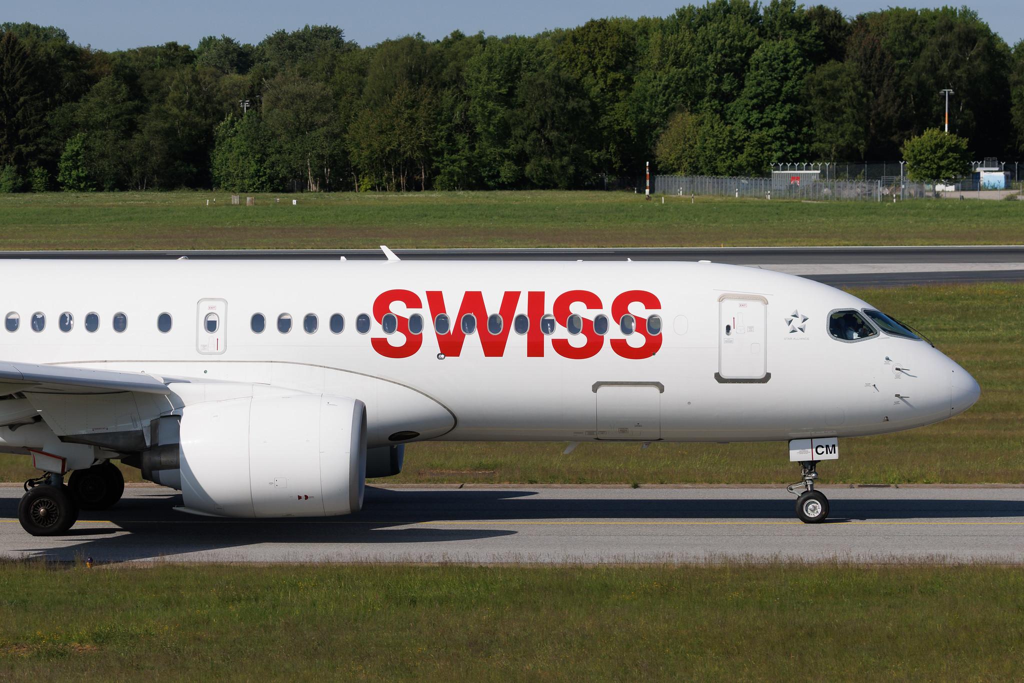 Hamburg Airport: Swiss (LX / SWR) | Airbus A220-300 BCS3 | HB-JCM | MSN 55030