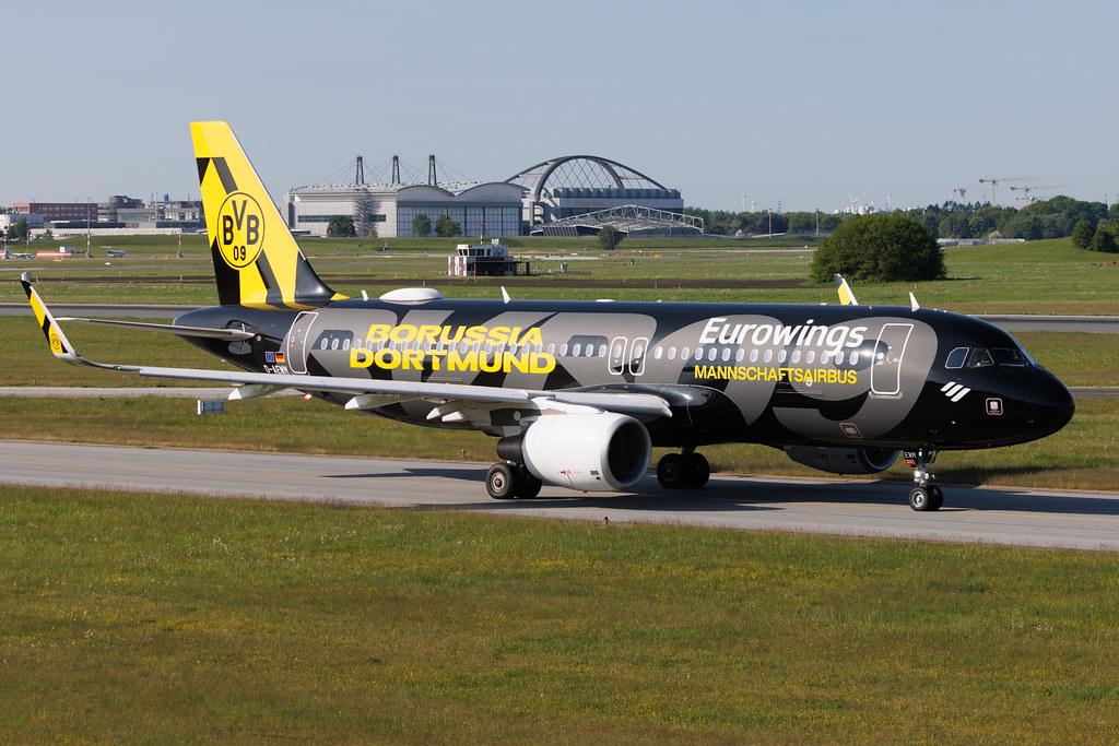 Hamburg Airport: Eurowings (EW / EWG) | Livery: BVB FanAirbus | Airbus A320-214 A320 | D-AEWM | MSN 7259