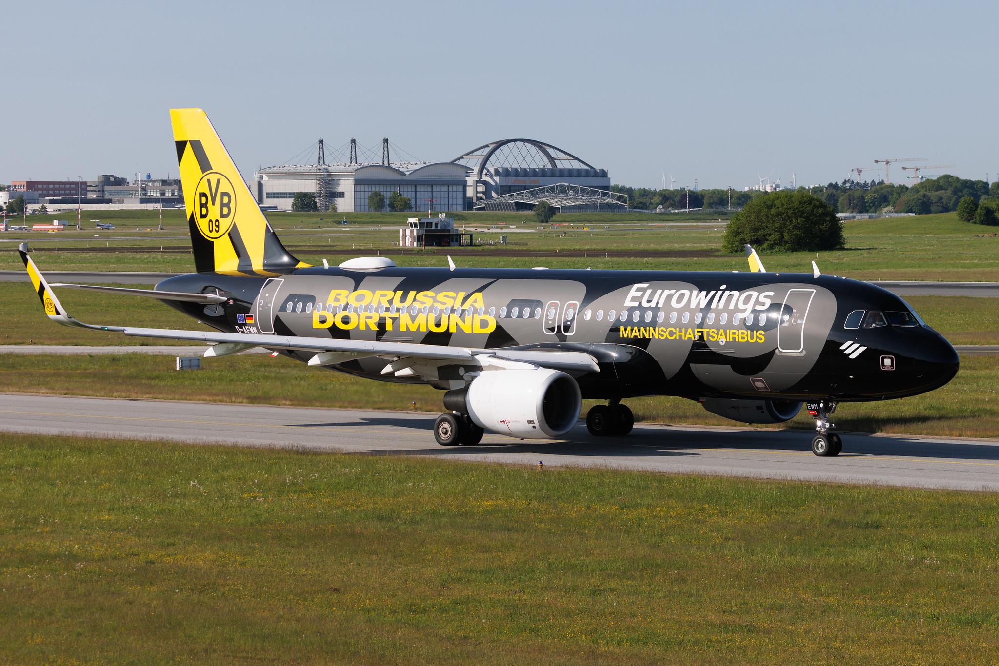 Hamburg Airport: Eurowings (EW / EWG) | Livery: BVB FanAirbus | Airbus A320-214 A320 | D-AEWM | MSN 7259