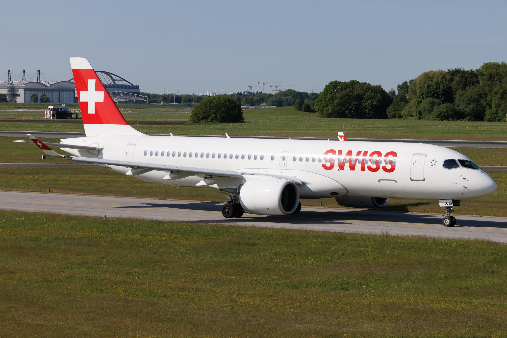Hamburg Airport: Swiss (LX / SWR) | Airbus A220-300 BCS3 | HB-JCM | MSN 55030