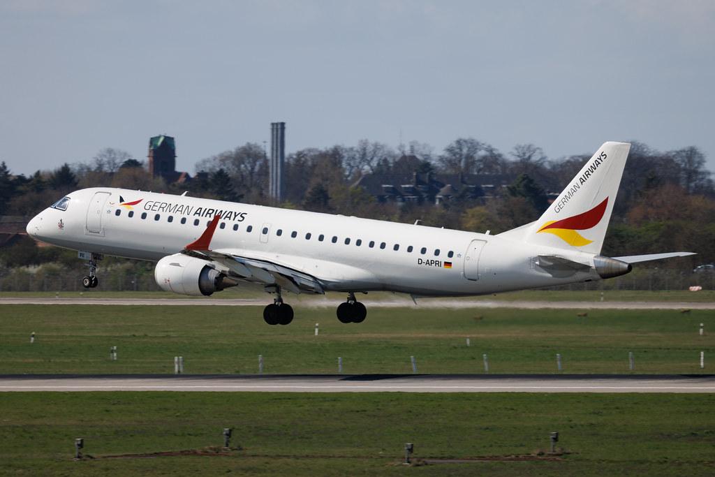 Düsseldorf Airport: German Airways (ZQ / GER) | Embraer E190SR E190 | D-APRI | MSN 19000178