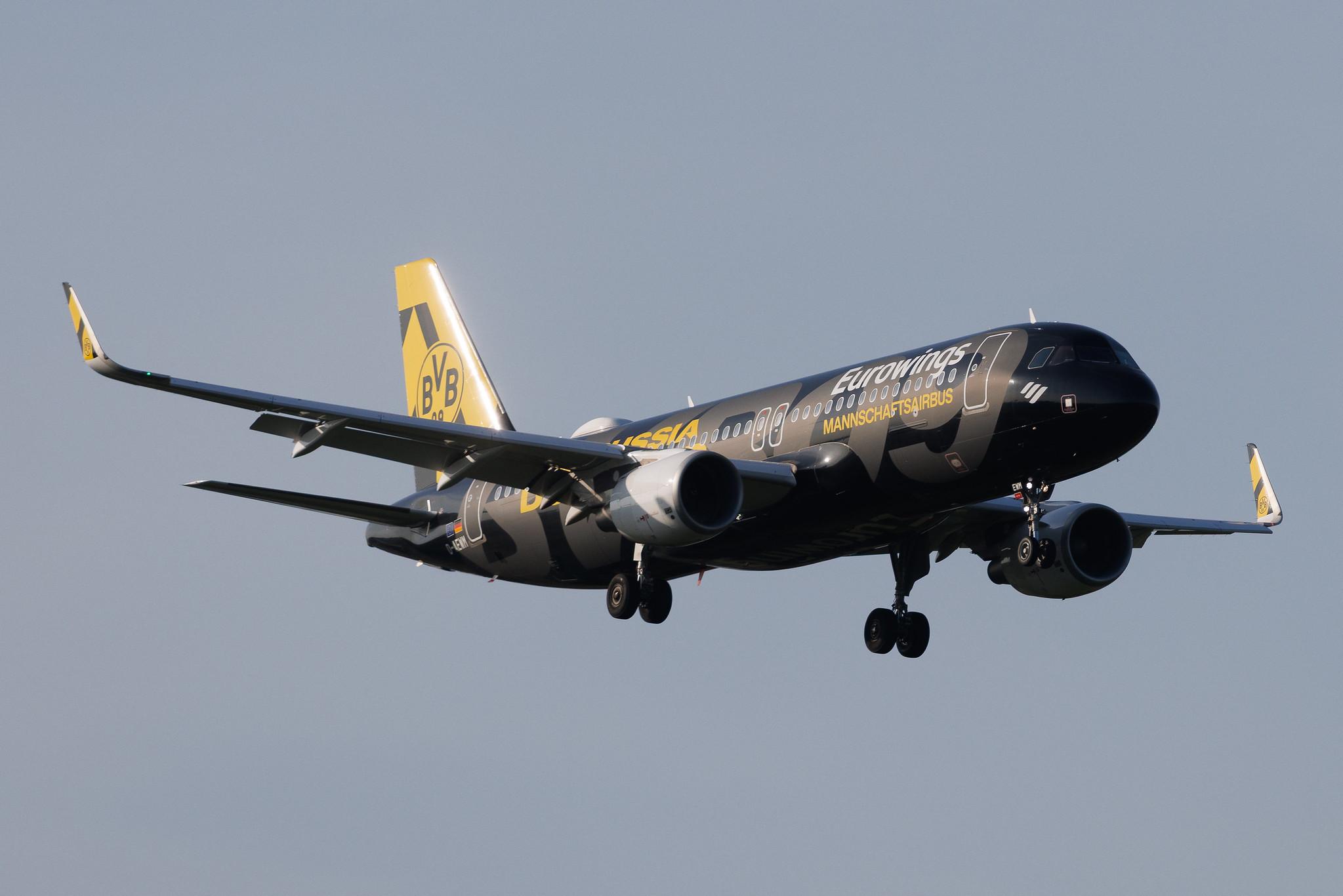 Hamburg Airport: Eurowings (EW / EWG) | Livery: BVB FanAirbus | Airbus A320-214 A320 | D-AEWM | MSN 7259