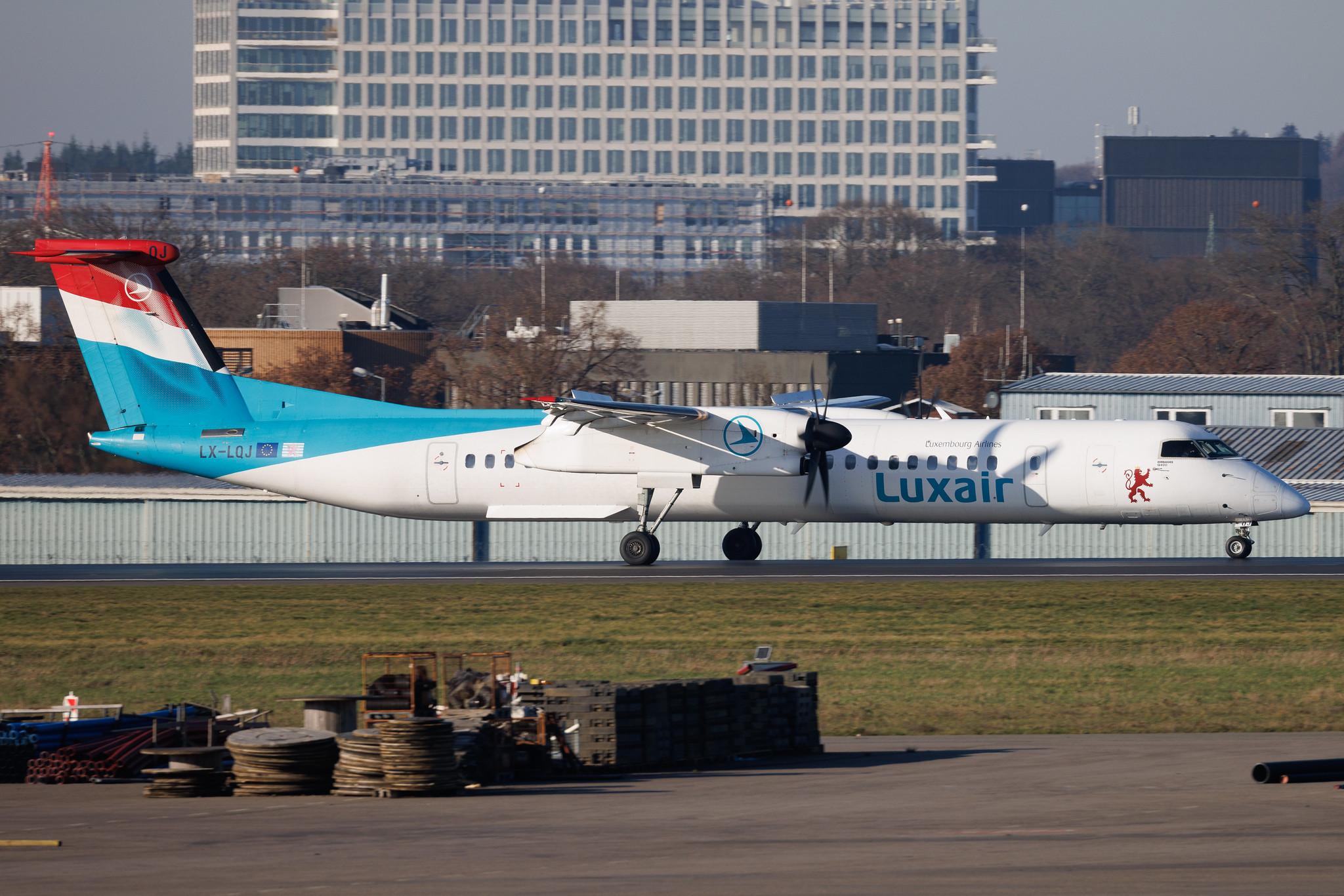 Luxembourg Findel Airport: Luxair (LG / LGL) | De Havilland Canada Dash 8-400 DH8D | LX-LQJ | MSN 4562