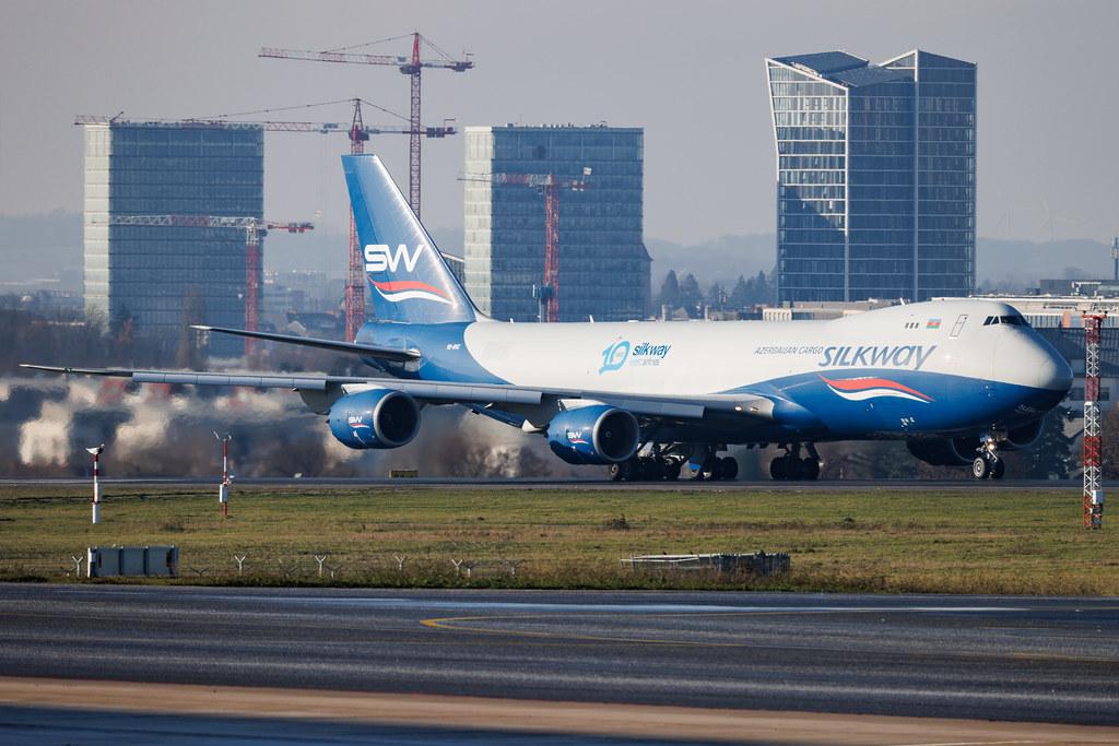 Luxembourg Findel Airport: Silk Way West Airlines (7L / AZG) | Boeing 747-83QF B748 | VQ-BVC | MSN 44937