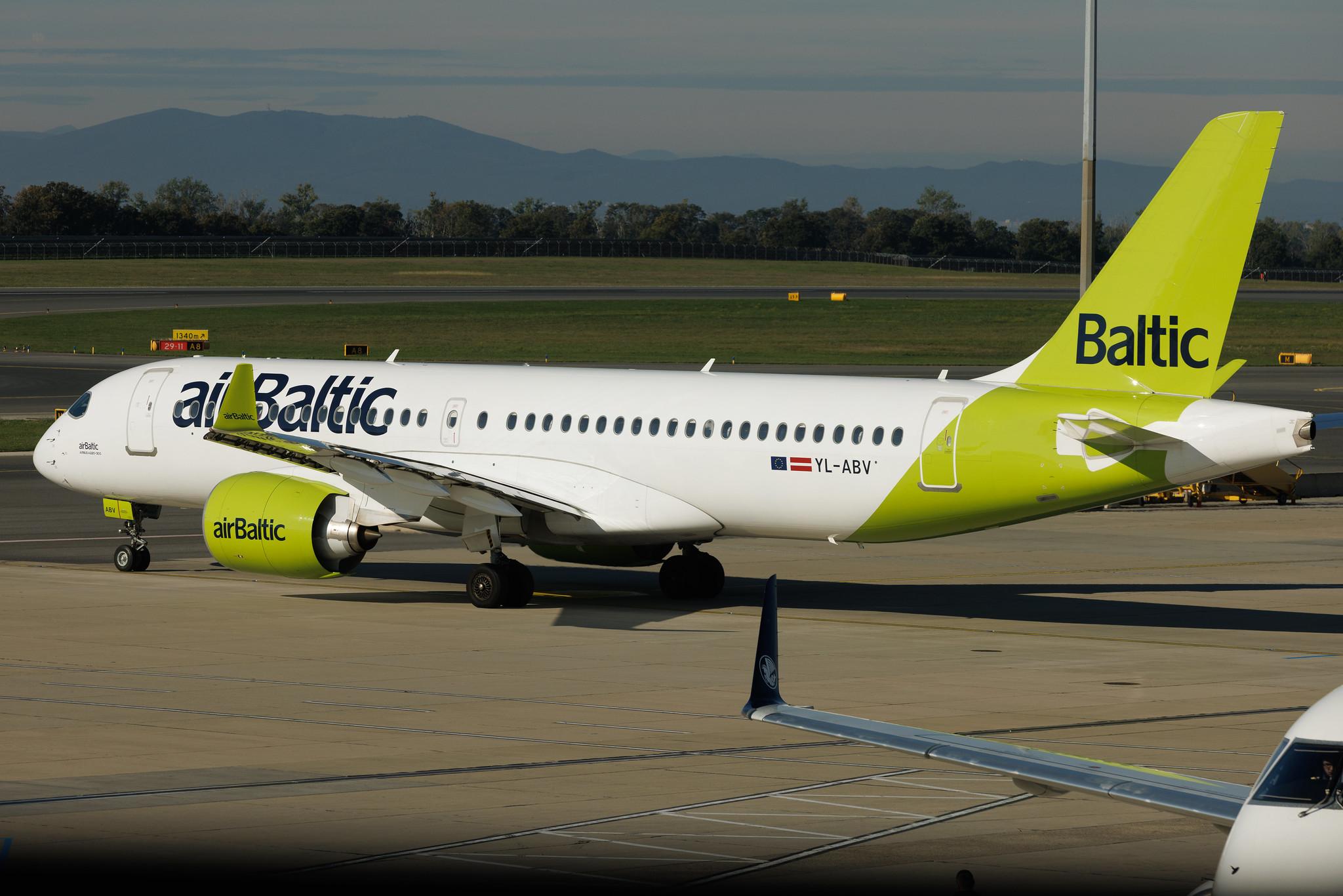 Vienna International Airport: Air Baltic (BT / BTI) | Airbus A220-300 BCS3 | YL-ABV | MSN 55286