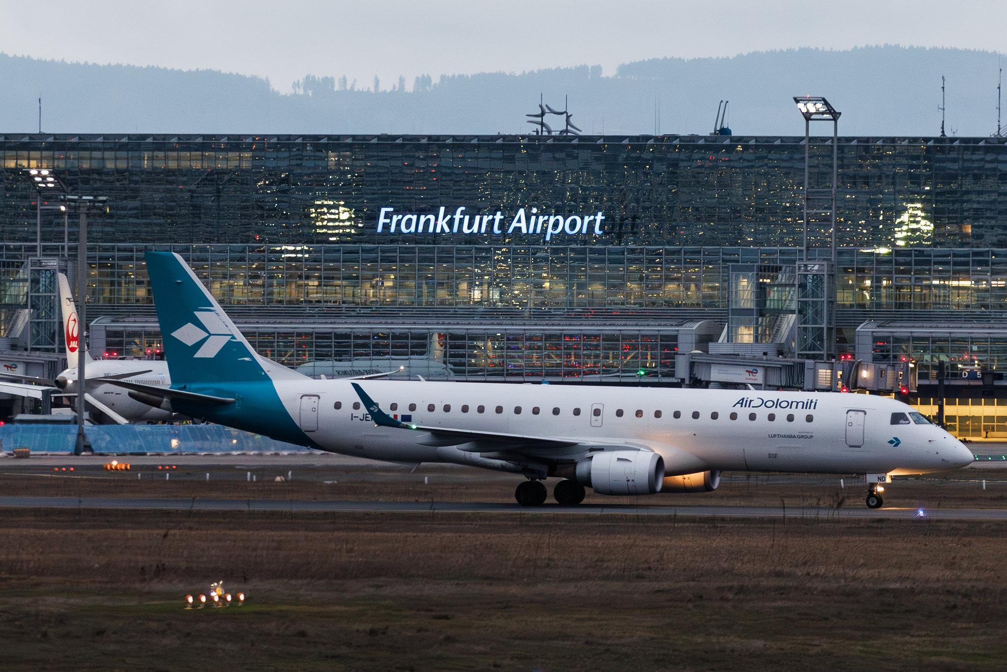 Frankfurt Airport: Air Dolomiti (EN / DLA) | Embraer E190LR E190 | I-JEND | MSN 19000332