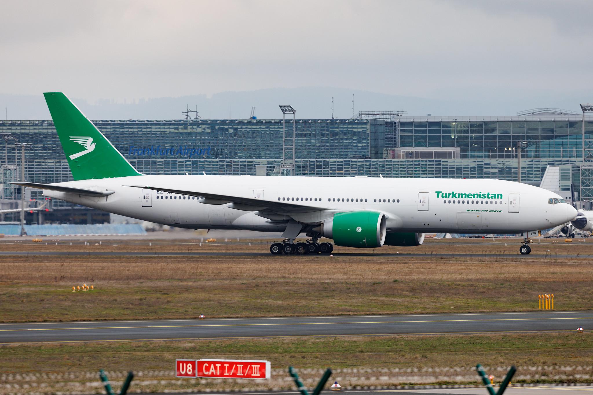 Frankfurt Airport: Turkmenistan Airlines (T5 / TUA) | Boeing 777-22K(LR) B77L | EZ-A778 | MSN 42296