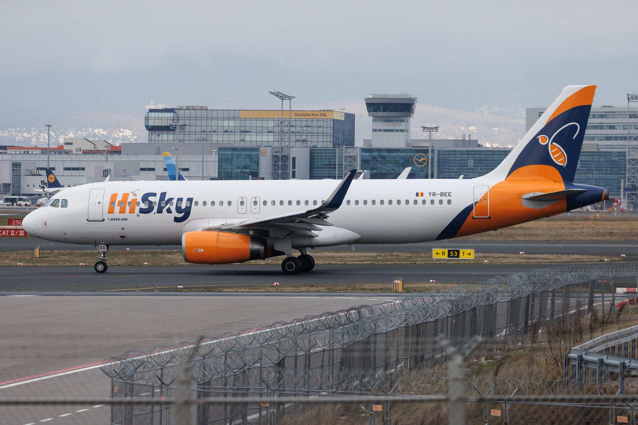 Frankfurt Airport: HiSky (/ HYM) | Operator: HiSky Europe | Airbus A320-232 A320 | YR-BEE | MSN 06223