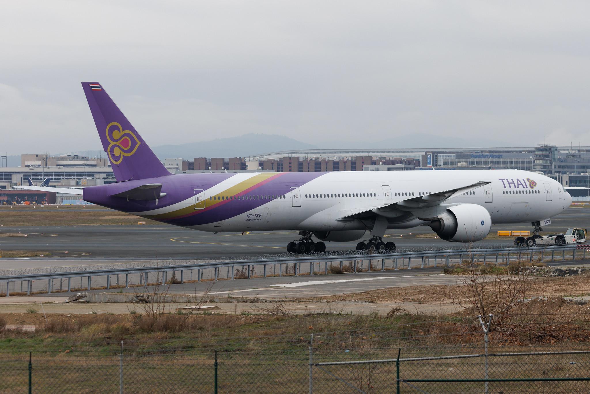 Frankfurt Airport: Thai Airways (TG / THA) | Boeing 777-3D7(ER) B77W | HS-TKV | MSN 42111