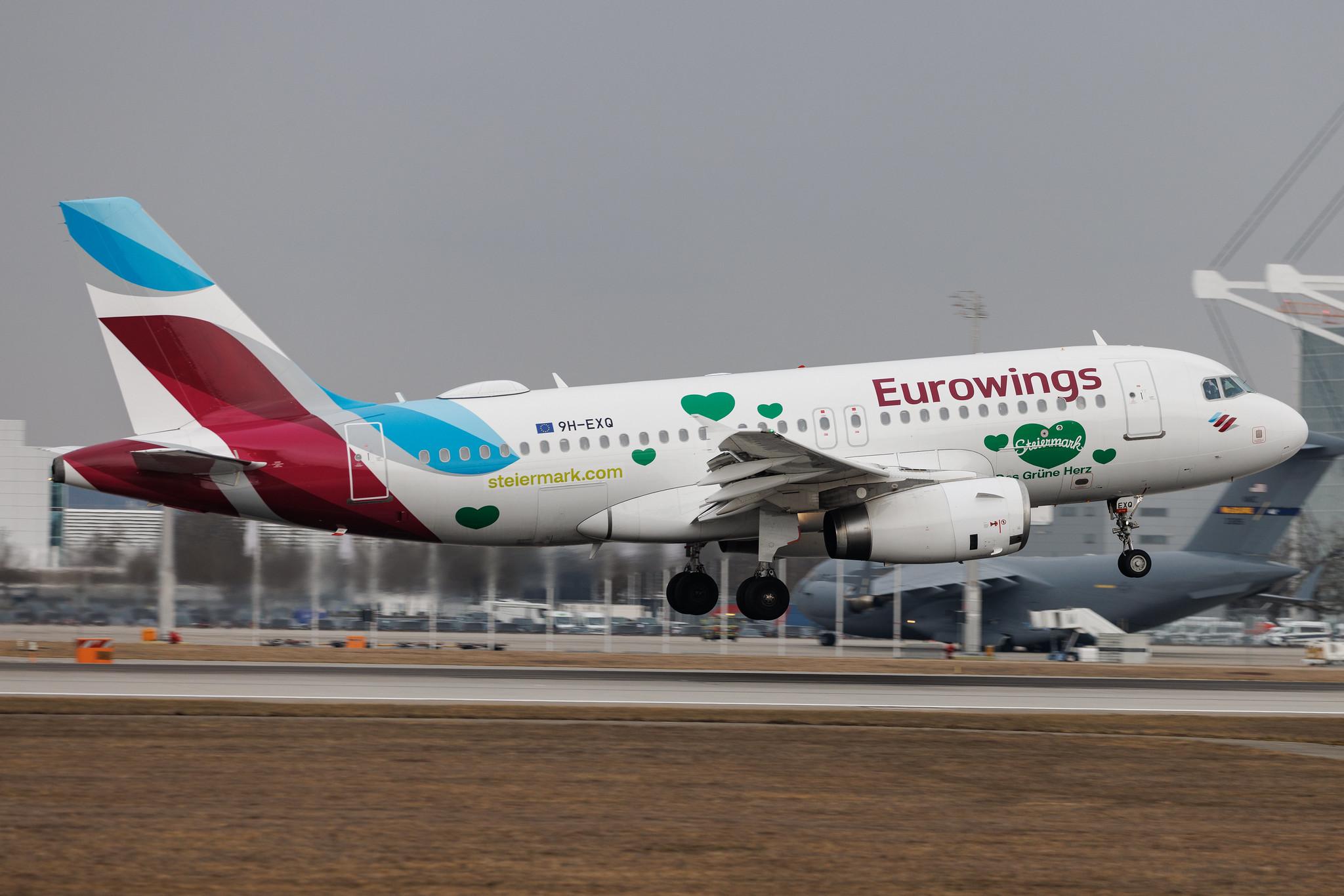 Munich Airport: Eurowings (EW / EWG) | Livery: Steiermark Sticker | Operator: Eurowings Europe | Airbus A319-132 A319 | 9H-EXQ | MSN 04256
