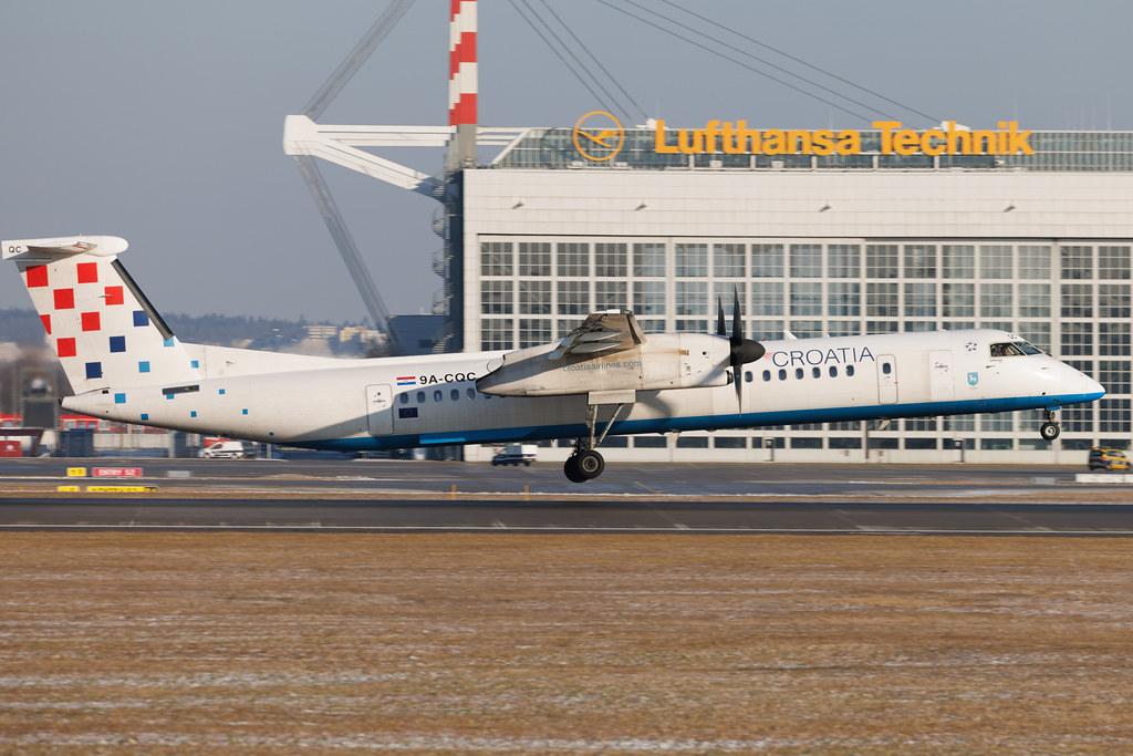 Munich Airport: Croatia Airlines (OU / CTN) | De Havilland Canada Dash 8-400 DH8D | 9A-CQC | MSN 4258