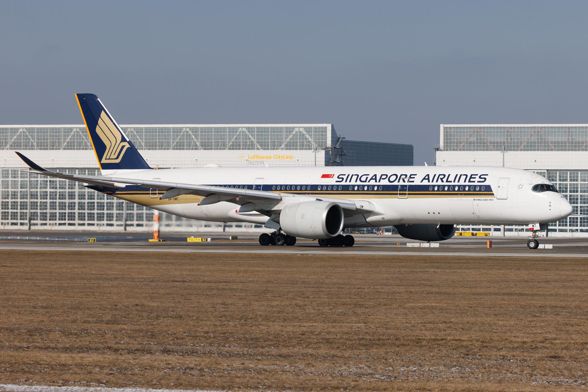 Munich Airport: Singapore Airlines (SQ / SIA) | Airbus A350-941 A359 | 9V-SMT | MSN 170