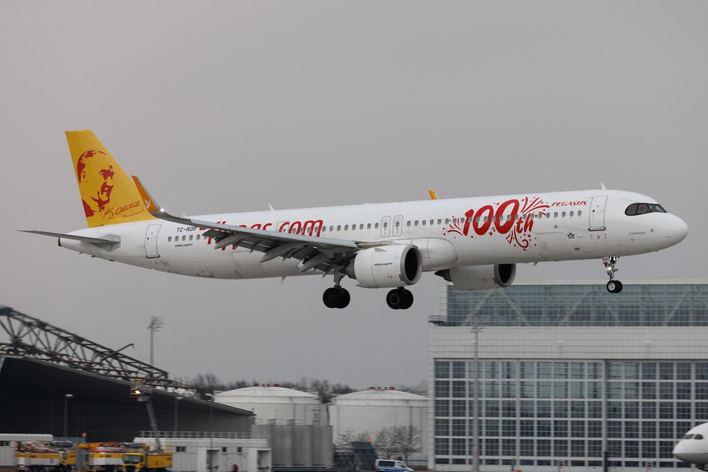 Munich Airport: Pegasus (PC / PGT) | Livery: 100th Livery | Airbus A321-251NX A21N | TC-RDP | MSN 11515