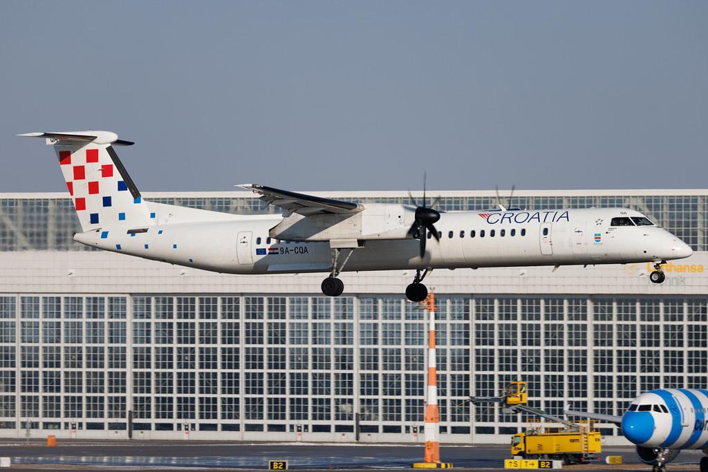 Munich Airport: Croatia Airlines (OU / CTN) | De Havilland Canada Dash 8-400 DH8D | 9A-CQA | MSN 4205