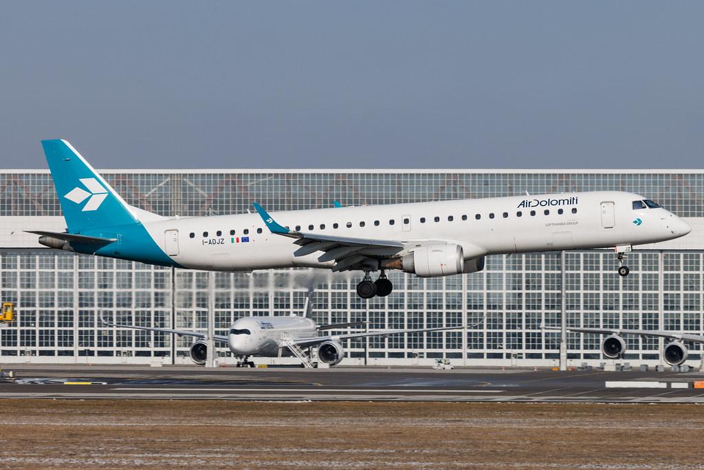 Munich Airport: Air Dolomiti (EN / DLA) | Embraer E195LR E195 | I-ADJZ | MSN 19000316
