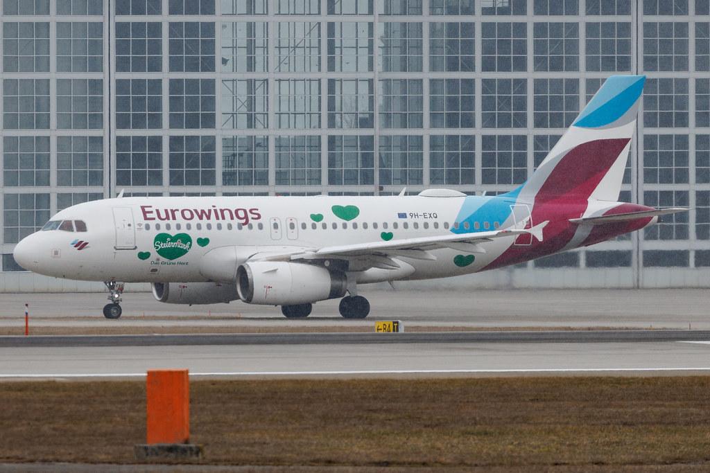 Munich Airport: Eurowings (EW / EWG) | Livery: Steiermark Sticker | Operator: Eurowings Europe | Airbus A319-132 A319 | 9H-EXQ | MSN 04256