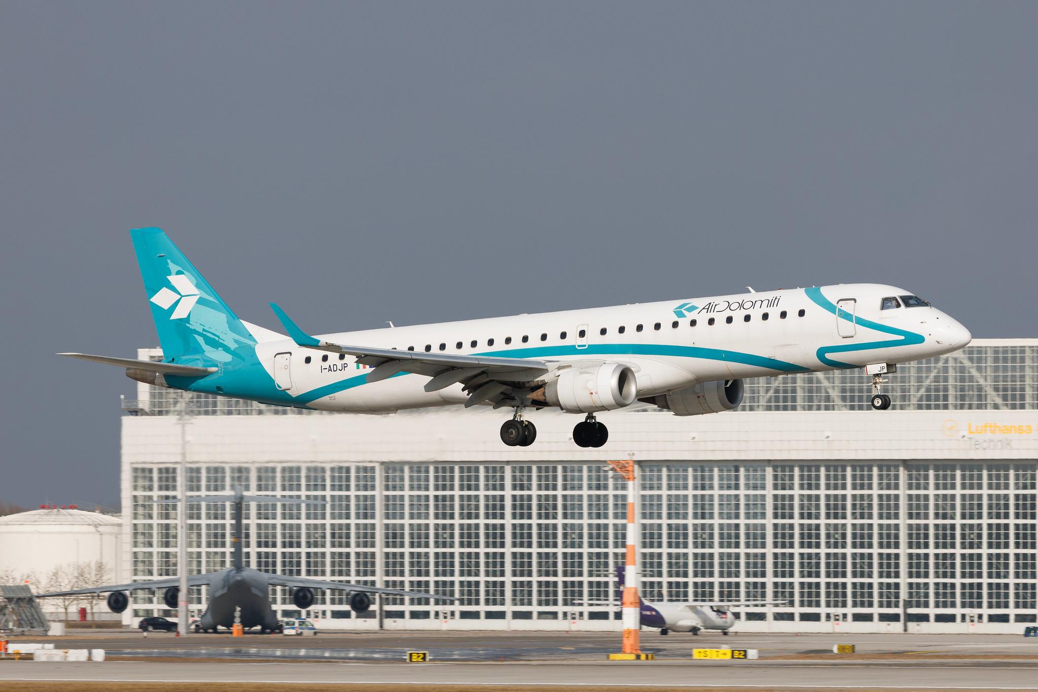 Munich Airport: Air Dolomiti (EN / DLA) | Embraer E195LR E195 | I-ADJP | MSN 19000578