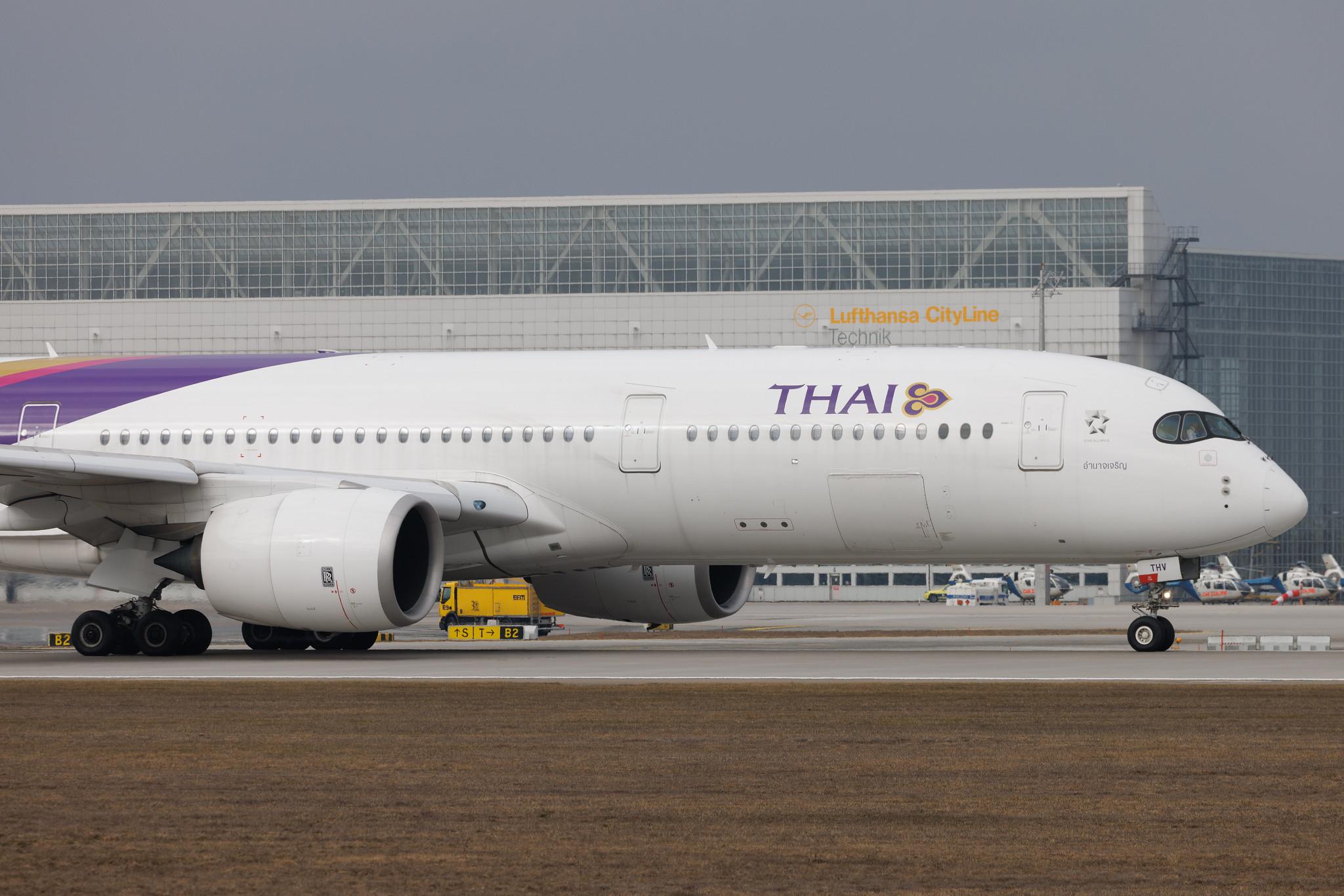 Munich Airport: Thai Airways (TG / THA) | Airbus A350-941 A359 | HS-THV | MSN 187