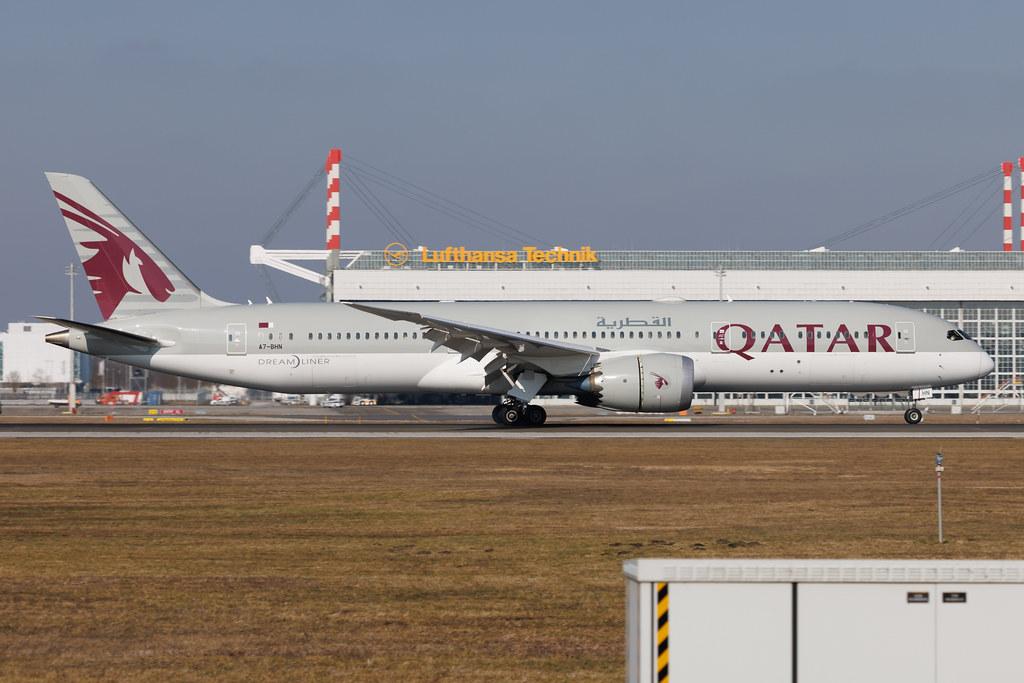 Munich Airport: Qatar Airways (QR / QTR) | Boeing 787-9 Dreamliner B789 | A7-BHN | MSN 64214
