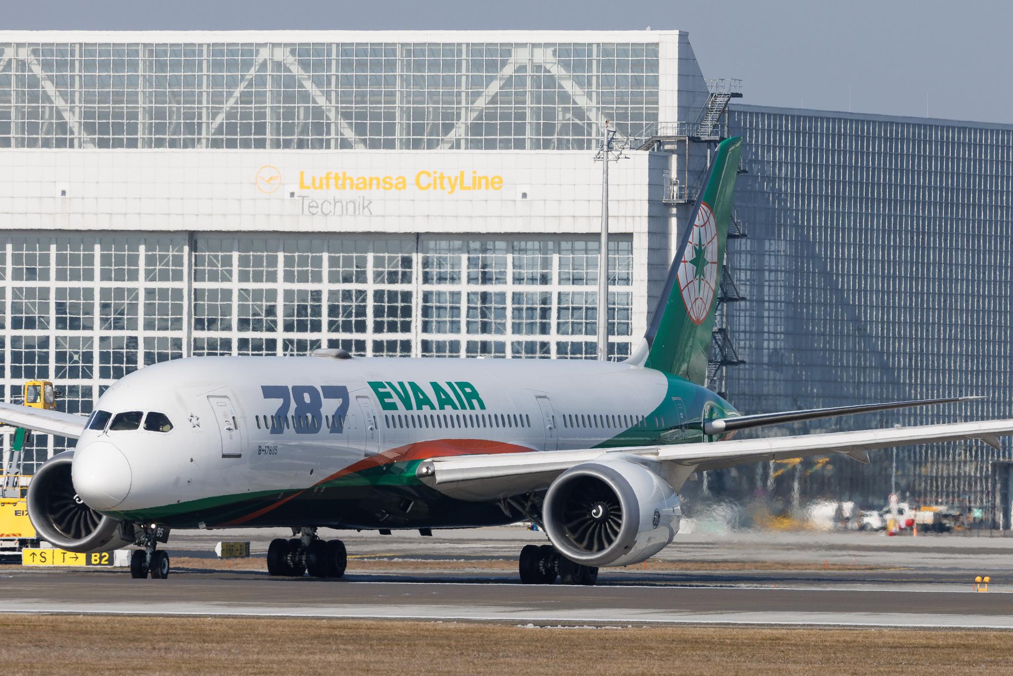 Munich Airport: EVA Air (BR / EVA) | Boeing 787-9 Dreamliner B789 | B-17885 | MSN 42118