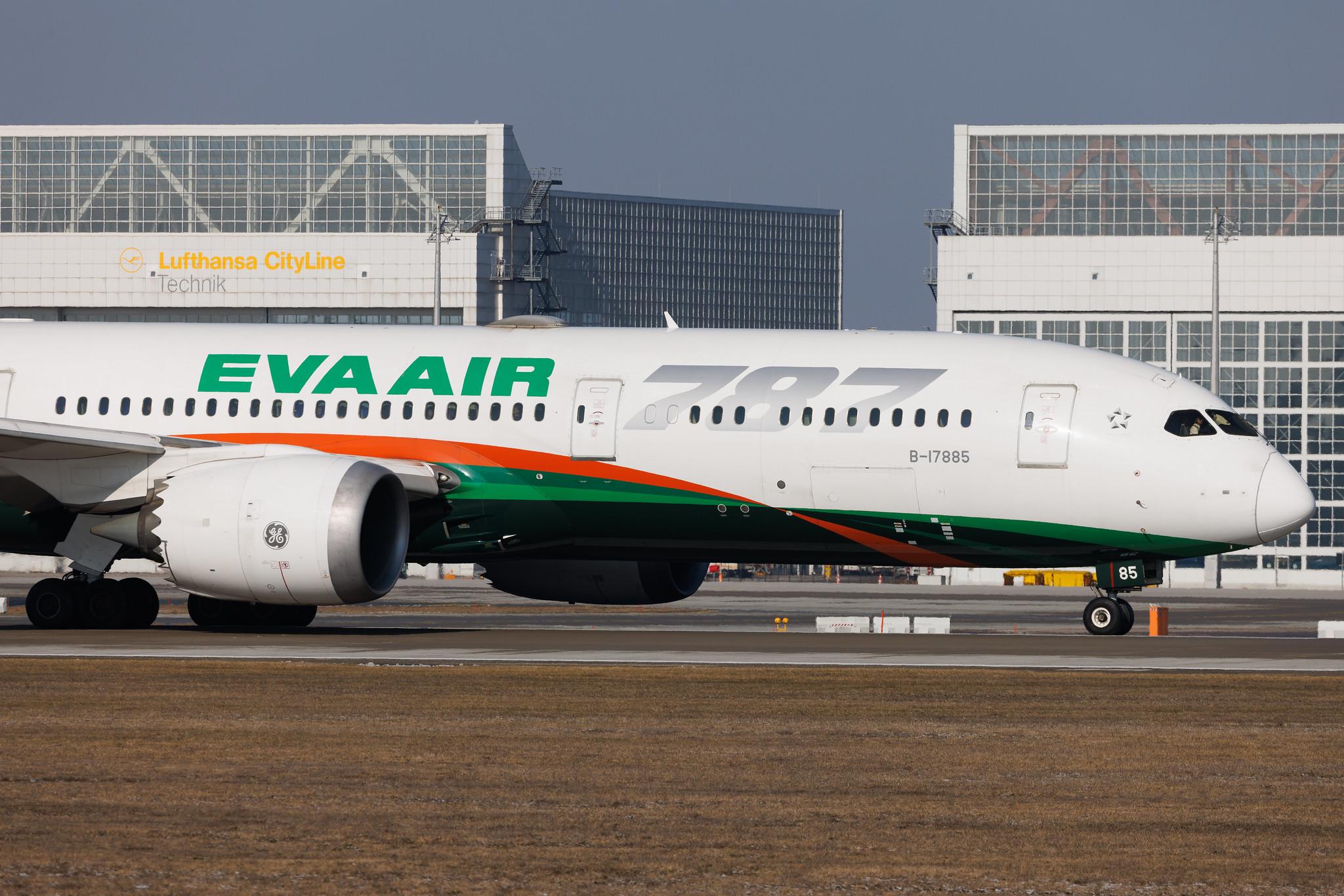 Munich Airport: EVA Air (BR / EVA) | Boeing 787-9 Dreamliner B789 | B-17885 | MSN 42118