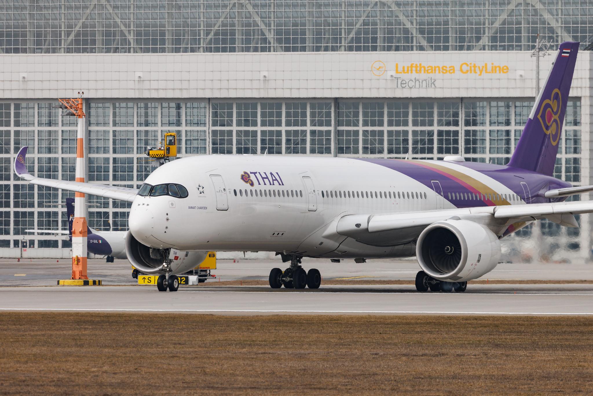 Munich Airport: Thai Airways (TG / THA) | Airbus A350-941 A359 | HS-THV | MSN 187