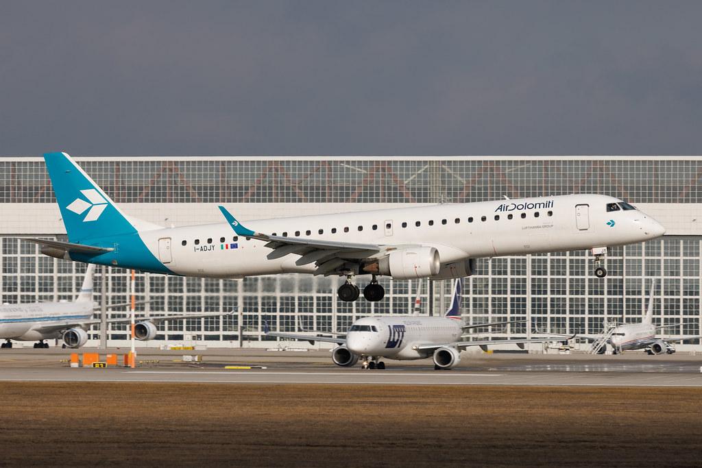 Munich Airport: Air Dolomiti (EN / DLA) | Embraer E195LR E195 | I-ADJY | MSN 19000300